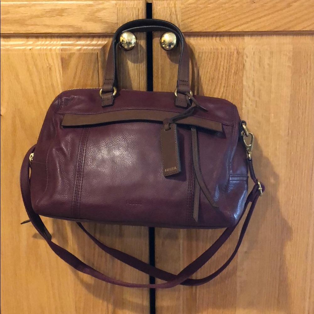 Medium wine leather satchel